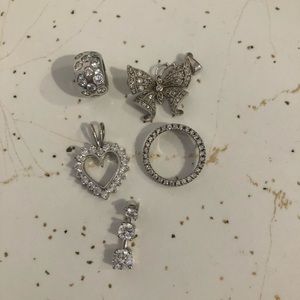 Ladies sterling silver cubic zirconia pendants